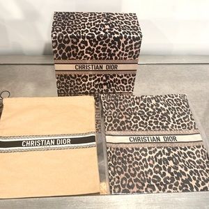 Dior leopard box and pouch bundle